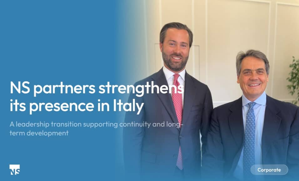 Grégoire Notz and Giorgio Rocca following the leadership evolution of NS Partners' Italian Branch.